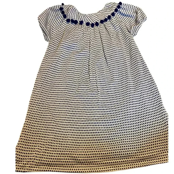 Isabel Garreton Other - Adorable little girl dress size 7 polka dots and Pom poms!